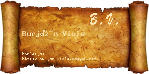 Burján Viola névjegykártya